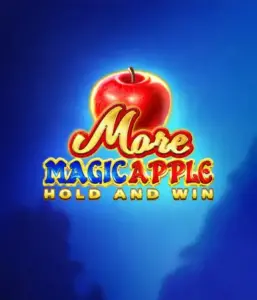 Enter the magical realm of the More Magic Apple slot game by 3 Oaks Gaming, showcasing a glistening red apple against a vivid blue background. This image conveys the enchanting theme with a touch of mystery. Suited for lovers of magical themes, the vibrant visuals and appealing design draw players into the game's magical world. 