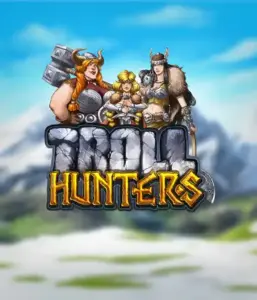 Step into the world of "Troll Hunters," where valiant Viking warriors prepare to confront their foes. The logo shows a male and female Viking, equipped with weapons, overlooking a frosty landscape. They radiate power and determination, reflecting the core of the game's adventurous theme.